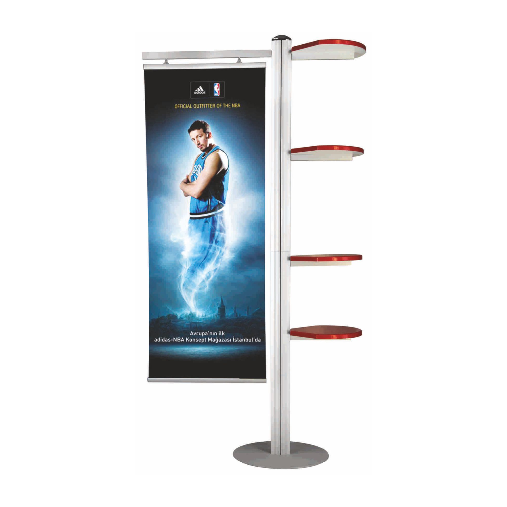 Multi Display With Banner Shelves Displaysepeti Display Systems